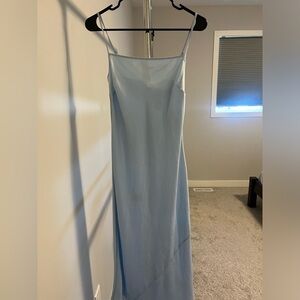 Aritzia Wilfred Only Square Slip Midi Dress in Heatwave Blue - NWT